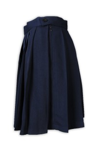 CH199 Design women's dark blue cheerleading pleated skirt invisible zipper pleated skirt side zipper cheerleading pleated skirt hk center front view